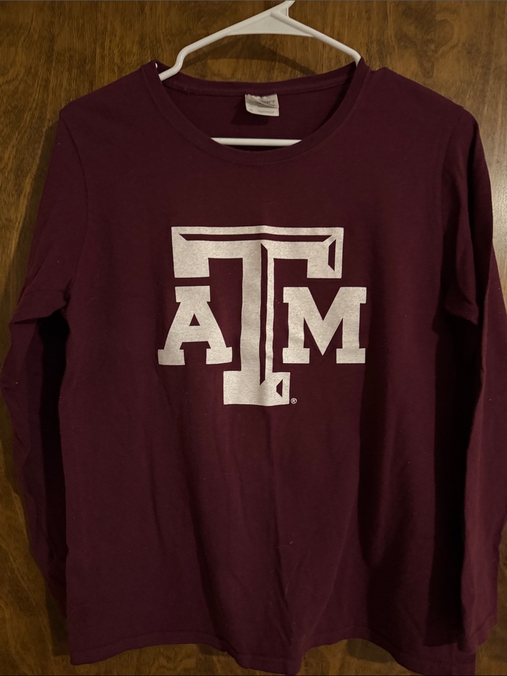 Gildan Texas A&M Maroon Tee with White Sparkly Logo